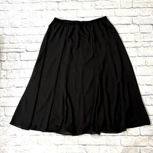 Vintage Black Maxi Skirt Long Full Pull-On Style Feminine Whimsigoth Size XL